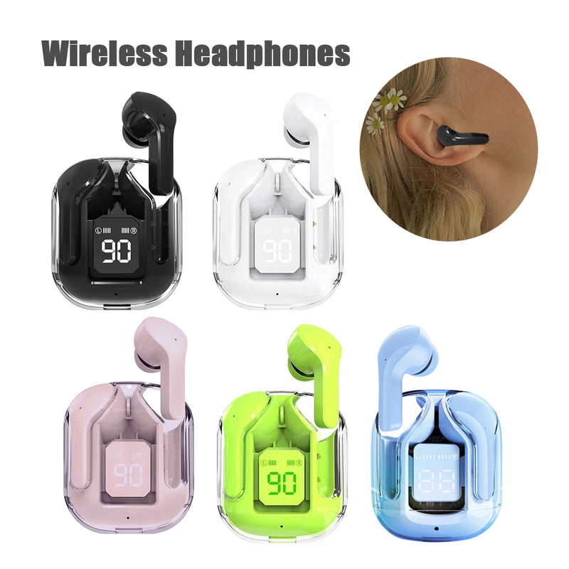 Transparent Wireless Bluetooth Headset Digital Display ENC Noise Reduction True Wireless Sports Music | Trendy Now