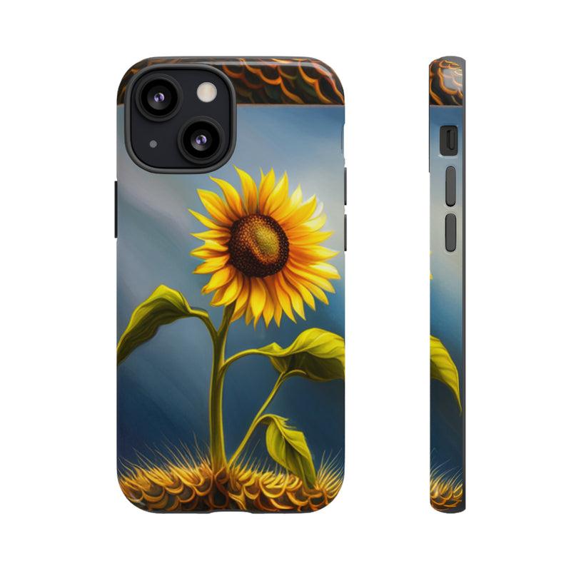 Sunflower In A Shelf Tough Cases  All iPhone 15, 14, 13, 12, 11, X, 8 , Google Pixel 7, 6, 5, Samsung Galaxy 23, 22, 21, 20, 10