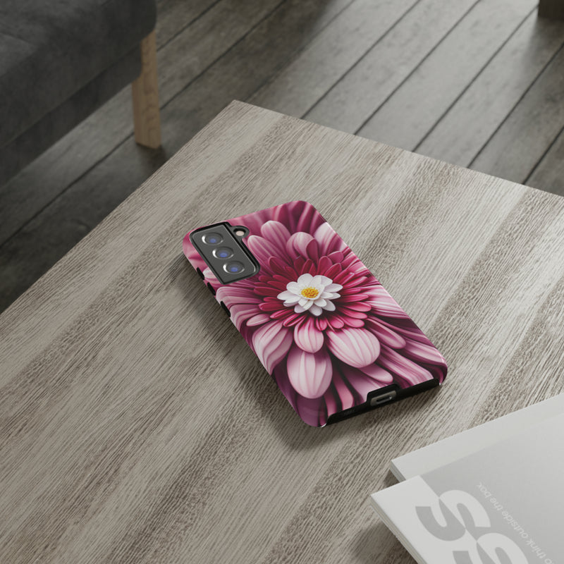 Pink Flower Tough Cases  All iPhone 15, 14, 13, 12, 11, X, 8 , Google Pixel 7, 6, 5, Samsung Galaxy 23, 22, 21, 20, 10