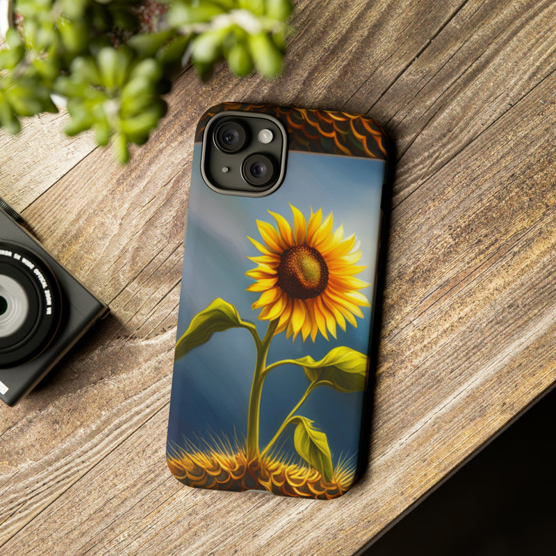 Sunflower In A Shelf Tough Cases  All iPhone 15, 14, 13, 12, 11, X, 8 , Google Pixel 7, 6, 5, Samsung Galaxy 23, 22, 21, 20, 10