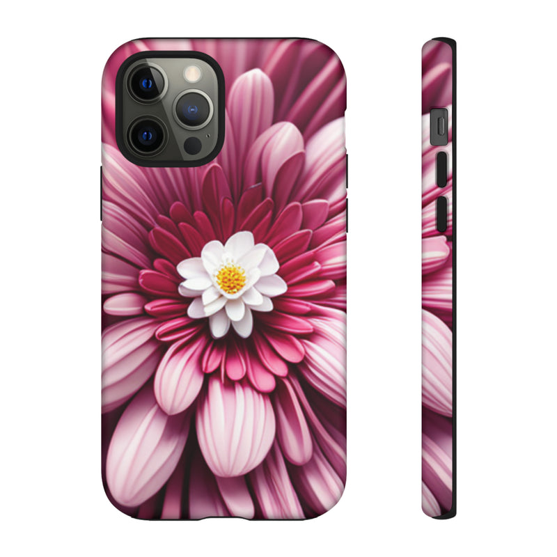 Pink Flower Tough Cases  All iPhone 15, 14, 13, 12, 11, X, 8 , Google Pixel 7, 6, 5, Samsung Galaxy 23, 22, 21, 20, 10