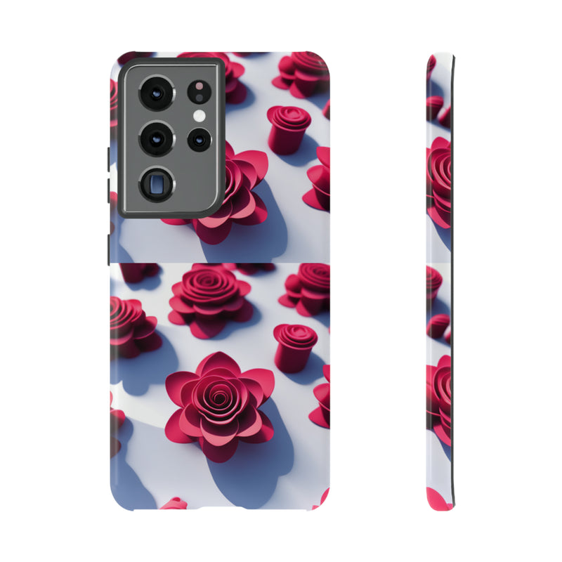 Pink Rouses Tough Cases  All iPhone 15, 14, 13, 12, 11, X, 8 , Google Pixel 7, 6, 5, Samsung Galaxy 23, 22, 21, 20, 10