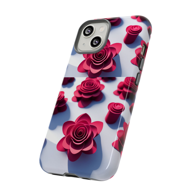 Pink Rouses Tough Cases  All iPhone 15, 14, 13, 12, 11, X, 8 , Google Pixel 7, 6, 5, Samsung Galaxy 23, 22, 21, 20, 10