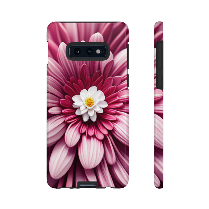 Pink Flower Tough Cases  All iPhone 15, 14, 13, 12, 11, X, 8 , Google Pixel 7, 6, 5, Samsung Galaxy 23, 22, 21, 20, 10