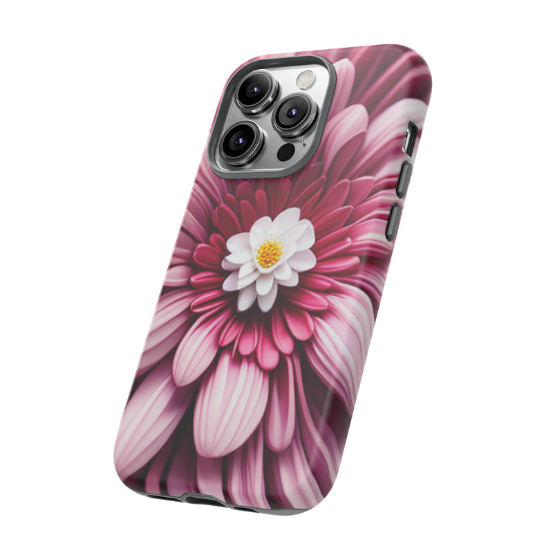 Pink Flower Tough Cases  All iPhone 15, 14, 13, 12, 11, X, 8 , Google Pixel 7, 6, 5, Samsung Galaxy 23, 22, 21, 20, 10