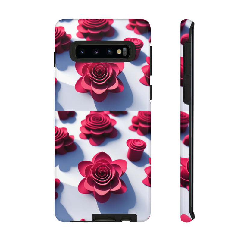 Pink Rouses Tough Cases  All iPhone 15, 14, 13, 12, 11, X, 8 , Google Pixel 7, 6, 5, Samsung Galaxy 23, 22, 21, 20, 10