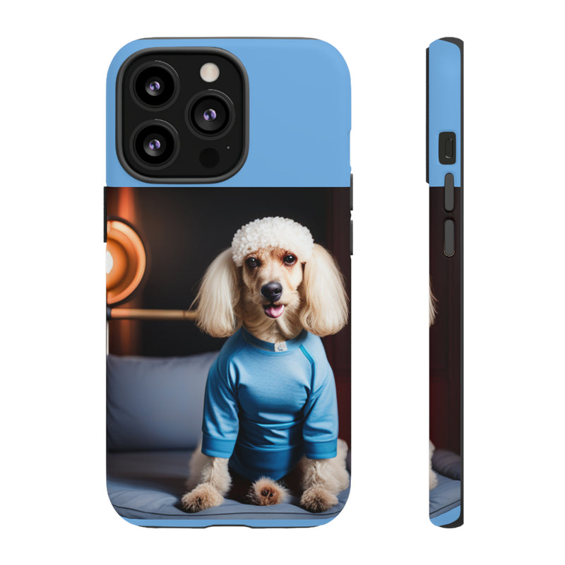 Blue Boy Poodle Tough Cases. All iPhone 15, 14, 13, 12, 11, X, 8 , Google Pixel 7, 6, 5, Samsung Galaxy 23, 22, 21, 20, 10