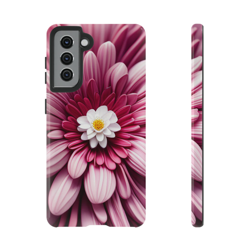 Pink Flower Tough Cases  All iPhone 15, 14, 13, 12, 11, X, 8 , Google Pixel 7, 6, 5, Samsung Galaxy 23, 22, 21, 20, 10