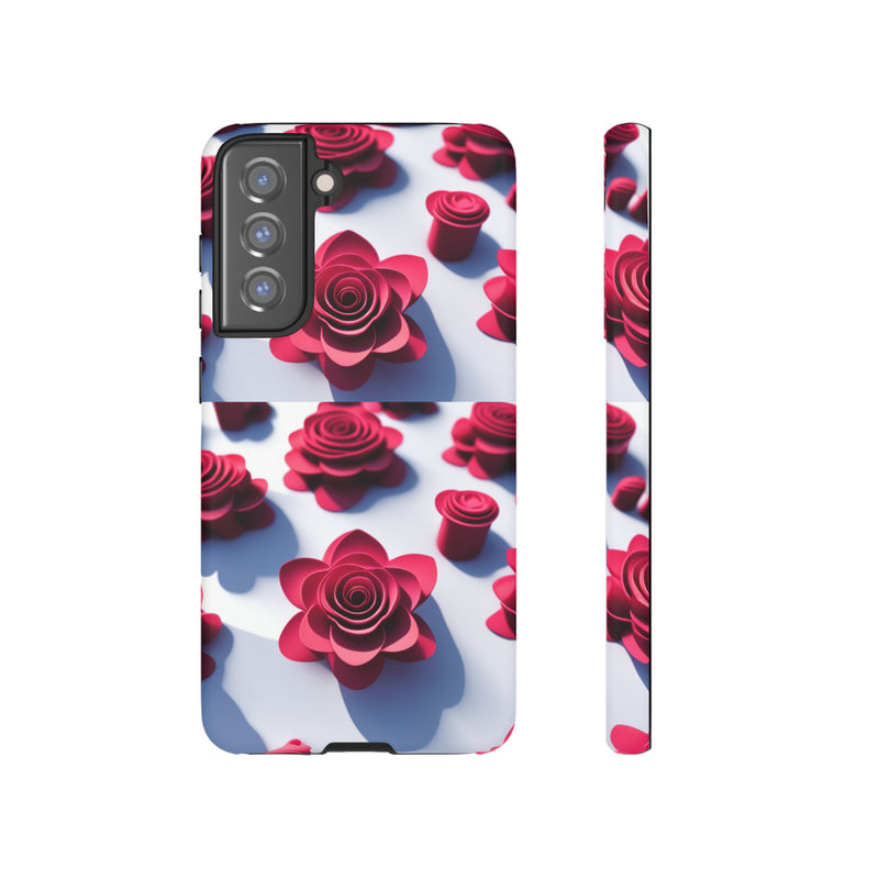 Pink Rouses Tough Cases  All iPhone 15, 14, 13, 12, 11, X, 8 , Google Pixel 7, 6, 5, Samsung Galaxy 23, 22, 21, 20, 10