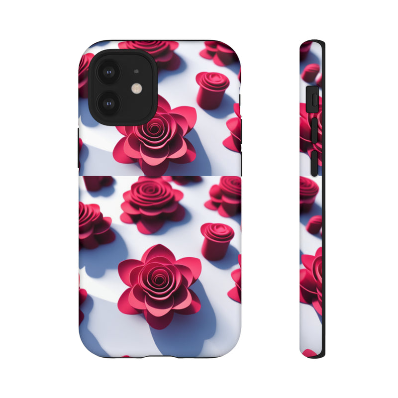 Pink Rouses Tough Cases  All iPhone 15, 14, 13, 12, 11, X, 8 , Google Pixel 7, 6, 5, Samsung Galaxy 23, 22, 21, 20, 10