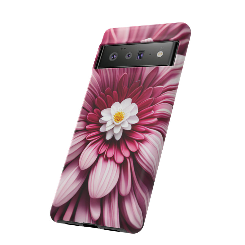 Pink Flower Tough Cases  All iPhone 15, 14, 13, 12, 11, X, 8 , Google Pixel 7, 6, 5, Samsung Galaxy 23, 22, 21, 20, 10