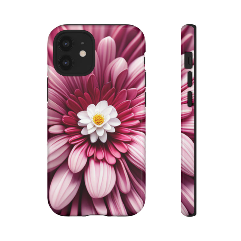 Pink Flower Tough Cases  All iPhone 15, 14, 13, 12, 11, X, 8 , Google Pixel 7, 6, 5, Samsung Galaxy 23, 22, 21, 20, 10