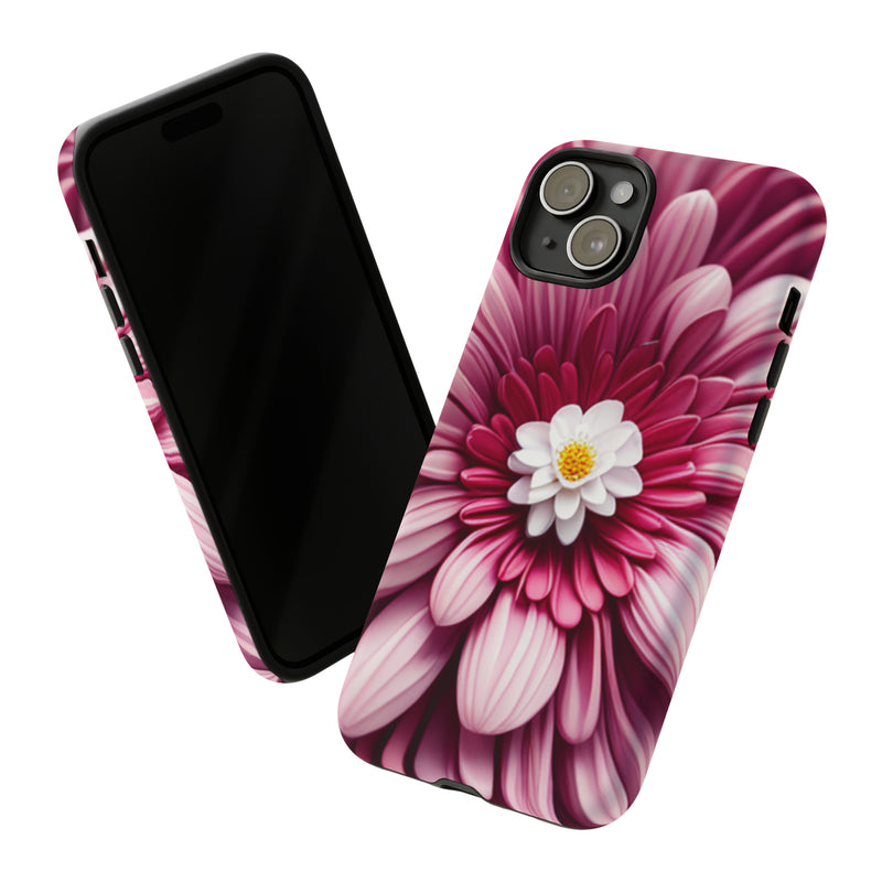 Pink Flower Tough Cases  All iPhone 15, 14, 13, 12, 11, X, 8 , Google Pixel 7, 6, 5, Samsung Galaxy 23, 22, 21, 20, 10