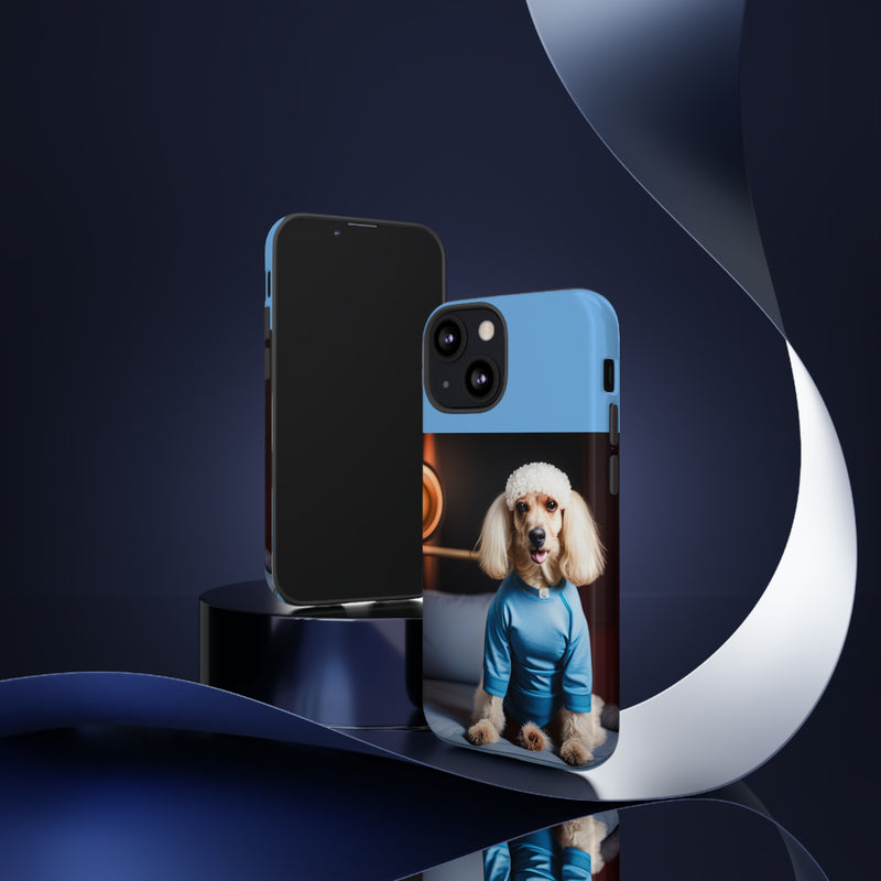 Blue Boy Poodle Tough Cases. All iPhone 15, 14, 13, 12, 11, X, 8 , Google Pixel 7, 6, 5, Samsung Galaxy 23, 22, 21, 20, 10