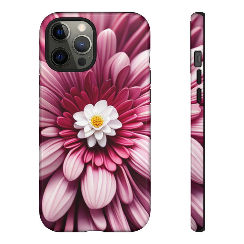 Pink Flower Tough Cases  All iPhone 15, 14, 13, 12, 11, X, 8 , Google Pixel 7, 6, 5, Samsung Galaxy 23, 22, 21, 20, 10