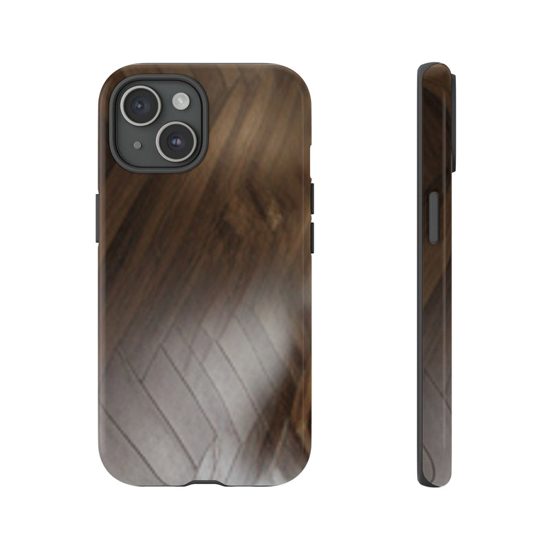 Shine Brown Floor Tough Cases. All iPhone 15, 14, 13, 12, 11, X, 8 , Google Pixel 7, 6, 5, Samsung Galaxy 23, 22, 21, 20, 10