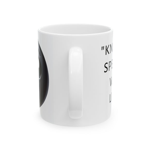 Knowledge Speaks Accent Coffee Mug, But Wisdom Listens tea cup, gift for her, designer coffee mug, birthday gift Mug, tea bagging mug