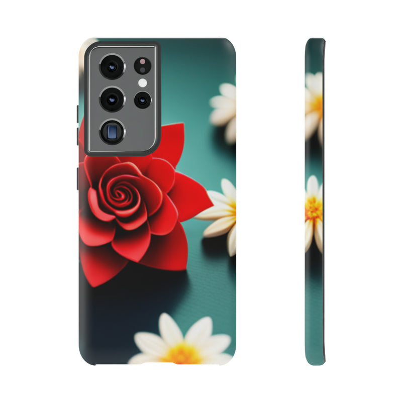 Red Flower On The Connor Tough Cases  All iPhone 15, 14, 13, 12, 11, X, 8 , Google Pixel 7, 6, 5, Samsung Galaxy 23, 22, 21, 20, 10