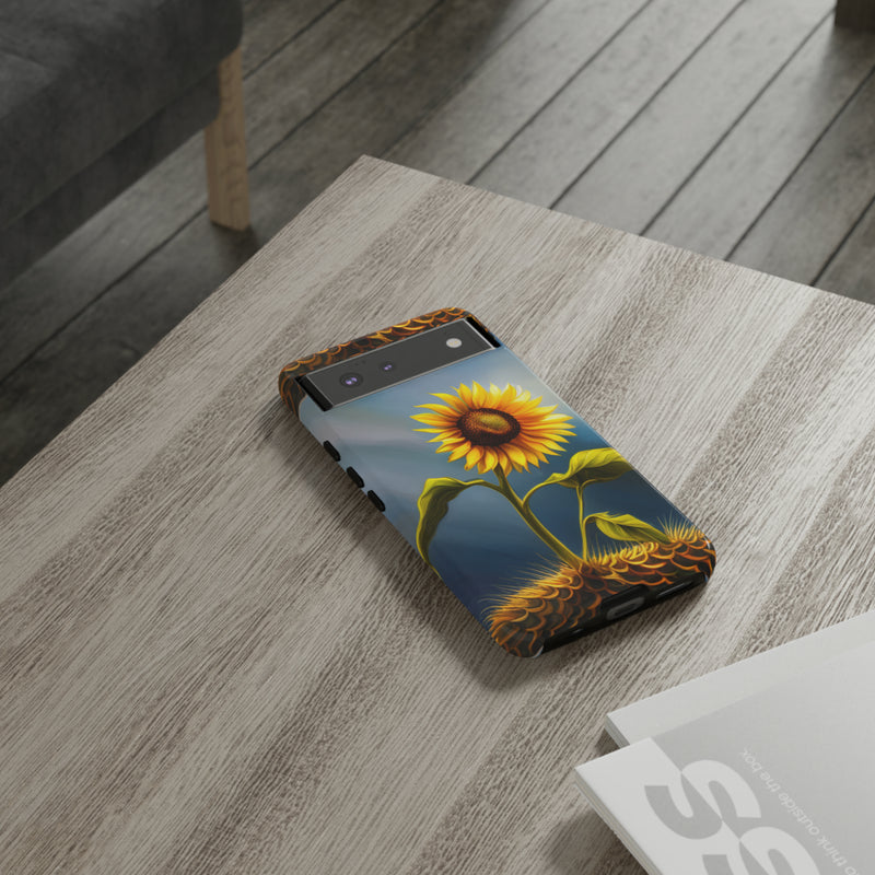 Sunflower In A Shelf Tough Cases  All iPhone 15, 14, 13, 12, 11, X, 8 , Google Pixel 7, 6, 5, Samsung Galaxy 23, 22, 21, 20, 10