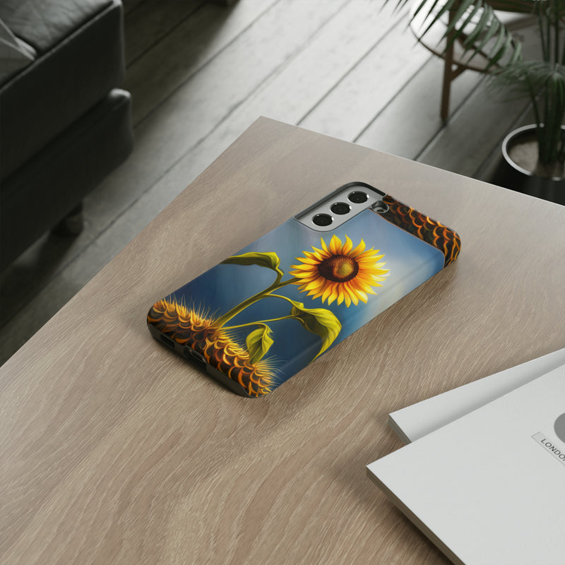 Sunflower In A Shelf Tough Cases  All iPhone 15, 14, 13, 12, 11, X, 8 , Google Pixel 7, 6, 5, Samsung Galaxy 23, 22, 21, 20, 10