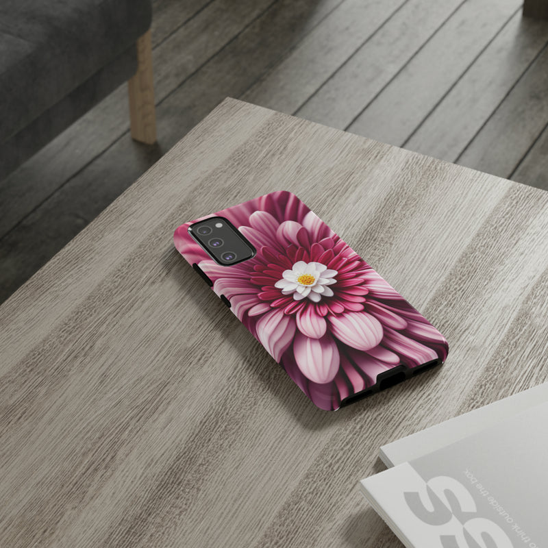 Pink Flower Tough Cases  All iPhone 15, 14, 13, 12, 11, X, 8 , Google Pixel 7, 6, 5, Samsung Galaxy 23, 22, 21, 20, 10