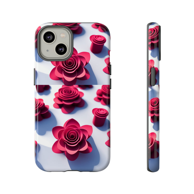 Pink Rouses Tough Cases  All iPhone 15, 14, 13, 12, 11, X, 8 , Google Pixel 7, 6, 5, Samsung Galaxy 23, 22, 21, 20, 10