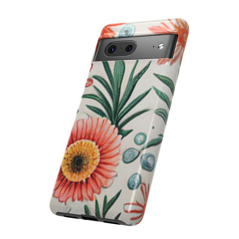 Orange Exotic Flowers Tough Cases All iPhone 15, 14, 13, 12, 11, X, 8 , Google Pixel 7, 6, 5, Samsung Galaxy 23, 22, 21, 20, 10