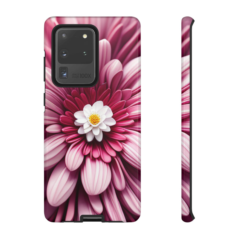 Pink Flower Tough Cases  All iPhone 15, 14, 13, 12, 11, X, 8 , Google Pixel 7, 6, 5, Samsung Galaxy 23, 22, 21, 20, 10