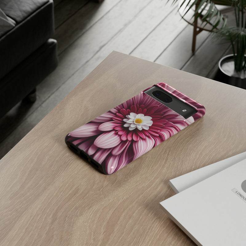 Pink Flower Tough Cases  All iPhone 15, 14, 13, 12, 11, X, 8 , Google Pixel 7, 6, 5, Samsung Galaxy 23, 22, 21, 20, 10