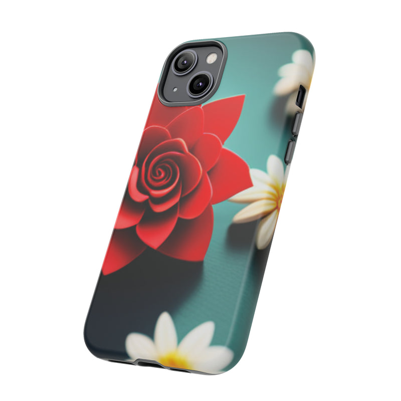 Red Flower On The Connor Tough Cases  All iPhone 15, 14, 13, 12, 11, X, 8 , Google Pixel 7, 6, 5, Samsung Galaxy 23, 22, 21, 20, 10