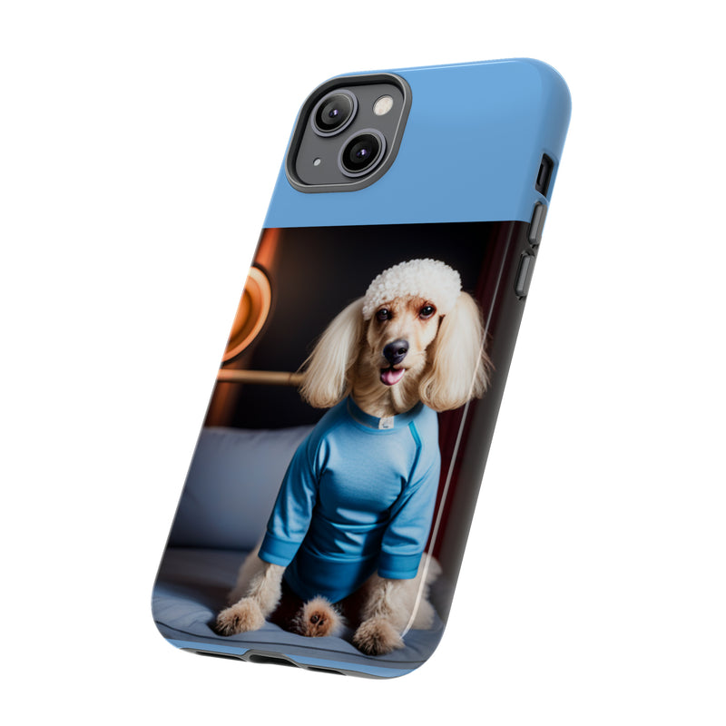 Blue Boy Poodle Tough Cases. All iPhone 15, 14, 13, 12, 11, X, 8 , Google Pixel 7, 6, 5, Samsung Galaxy 23, 22, 21, 20, 10