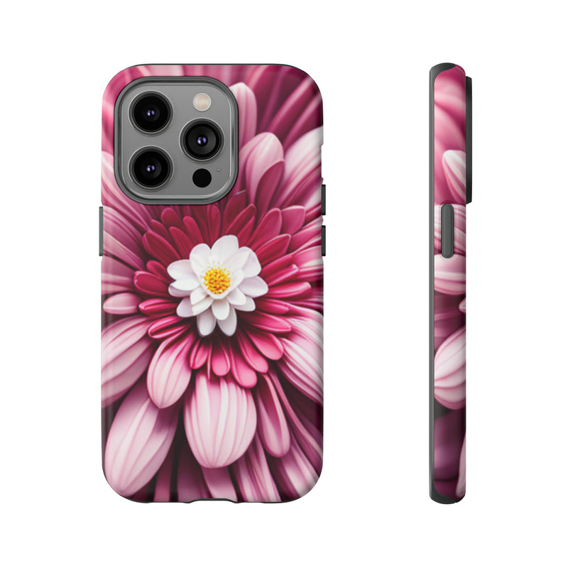 Pink Flower Tough Cases  All iPhone 15, 14, 13, 12, 11, X, 8 , Google Pixel 7, 6, 5, Samsung Galaxy 23, 22, 21, 20, 10