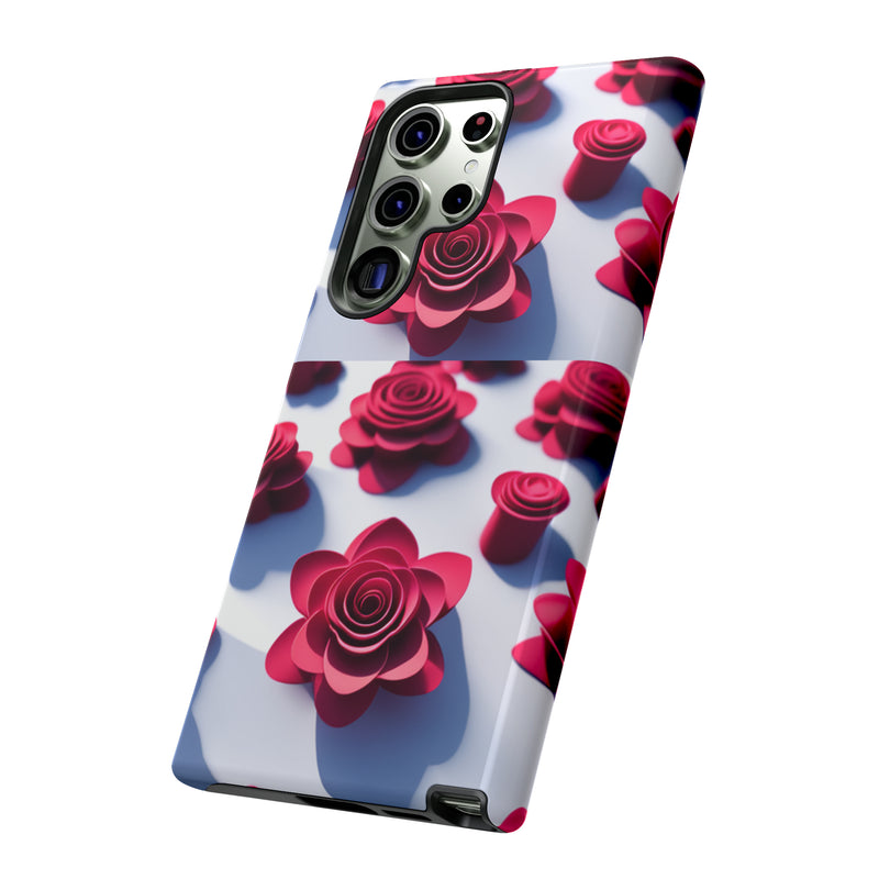 Pink Rouses Tough Cases  All iPhone 15, 14, 13, 12, 11, X, 8 , Google Pixel 7, 6, 5, Samsung Galaxy 23, 22, 21, 20, 10