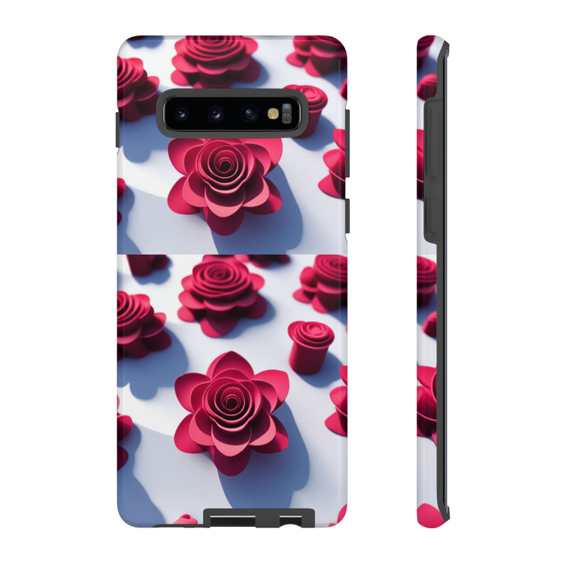 Pink Rouses Tough Cases  All iPhone 15, 14, 13, 12, 11, X, 8 , Google Pixel 7, 6, 5, Samsung Galaxy 23, 22, 21, 20, 10