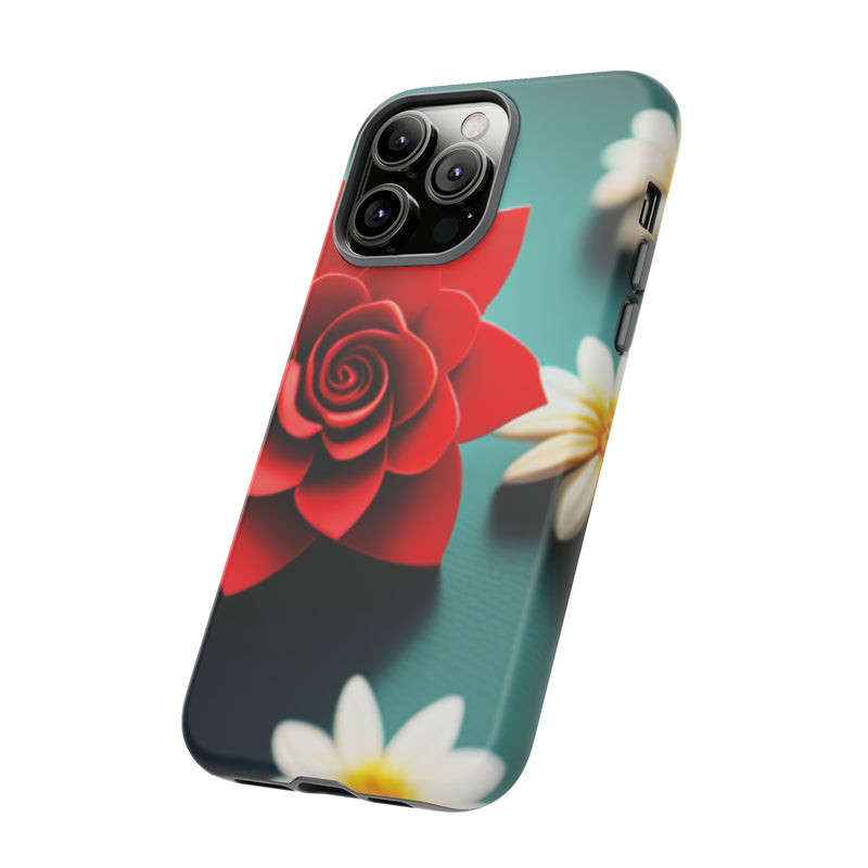 Red Flower On The Connor Tough Cases  All iPhone 15, 14, 13, 12, 11, X, 8 , Google Pixel 7, 6, 5, Samsung Galaxy 23, 22, 21, 20, 10