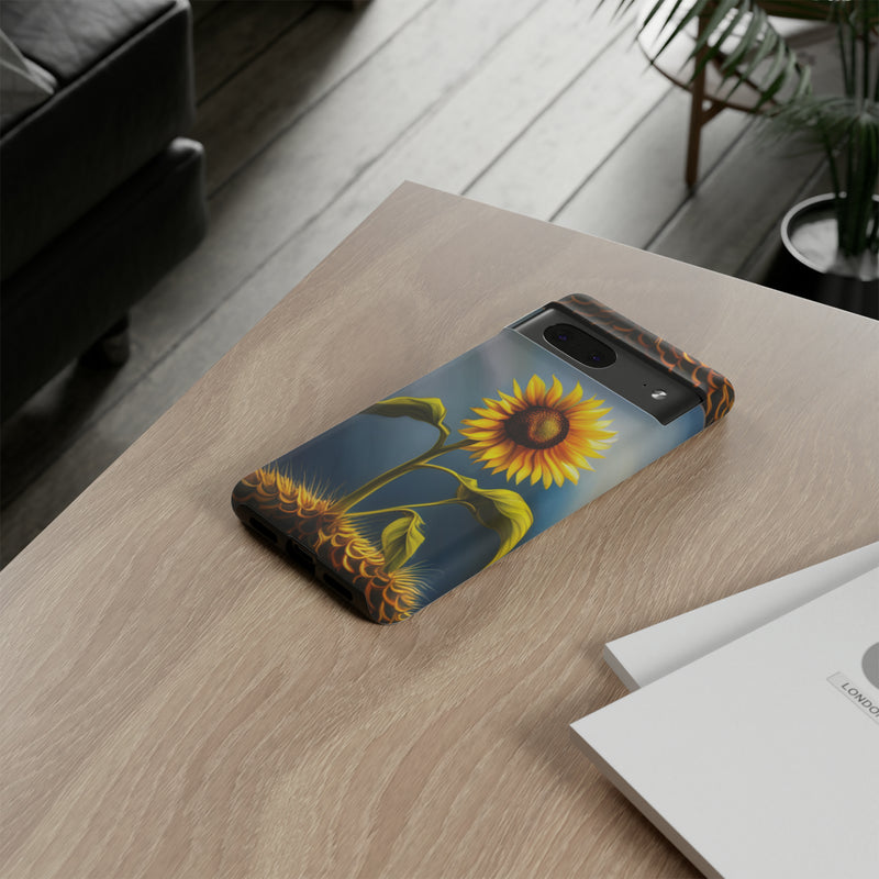 Sunflower In A Shelf Tough Cases  All iPhone 15, 14, 13, 12, 11, X, 8 , Google Pixel 7, 6, 5, Samsung Galaxy 23, 22, 21, 20, 10