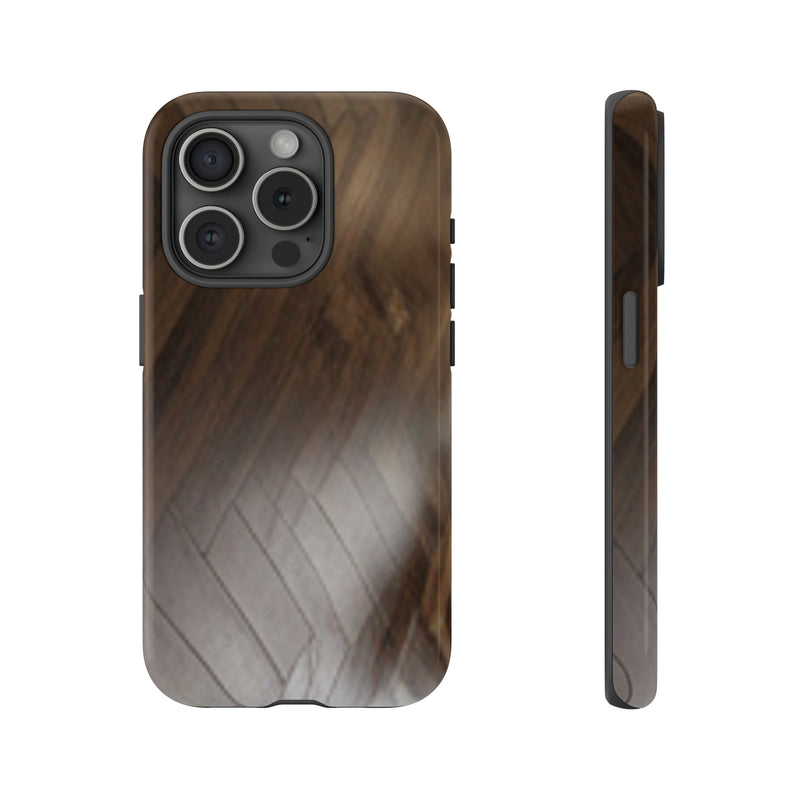 Shine Brown Floor Tough Cases. All iPhone 15, 14, 13, 12, 11, X, 8 , Google Pixel 7, 6, 5, Samsung Galaxy 23, 22, 21, 20, 10