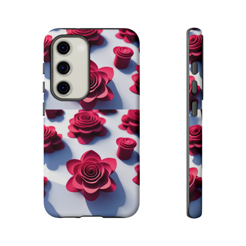 Pink Rouses Tough Cases  All iPhone 15, 14, 13, 12, 11, X, 8 , Google Pixel 7, 6, 5, Samsung Galaxy 23, 22, 21, 20, 10