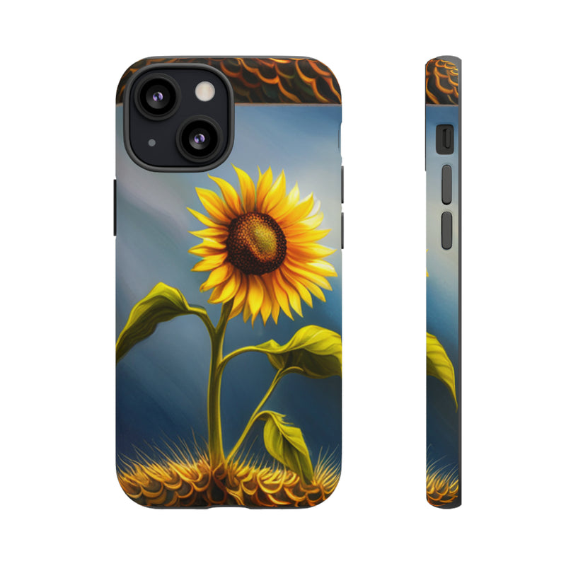 Sunflower In A Shelf Tough Cases  All iPhone 15, 14, 13, 12, 11, X, 8 , Google Pixel 7, 6, 5, Samsung Galaxy 23, 22, 21, 20, 10