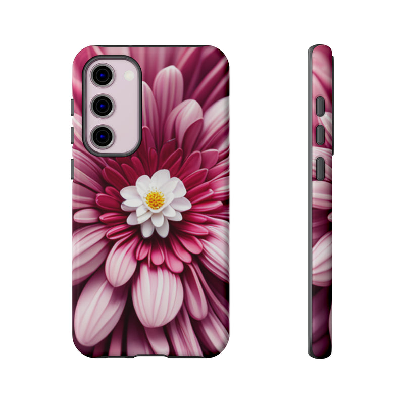 Pink Flower Tough Cases  All iPhone 15, 14, 13, 12, 11, X, 8 , Google Pixel 7, 6, 5, Samsung Galaxy 23, 22, 21, 20, 10