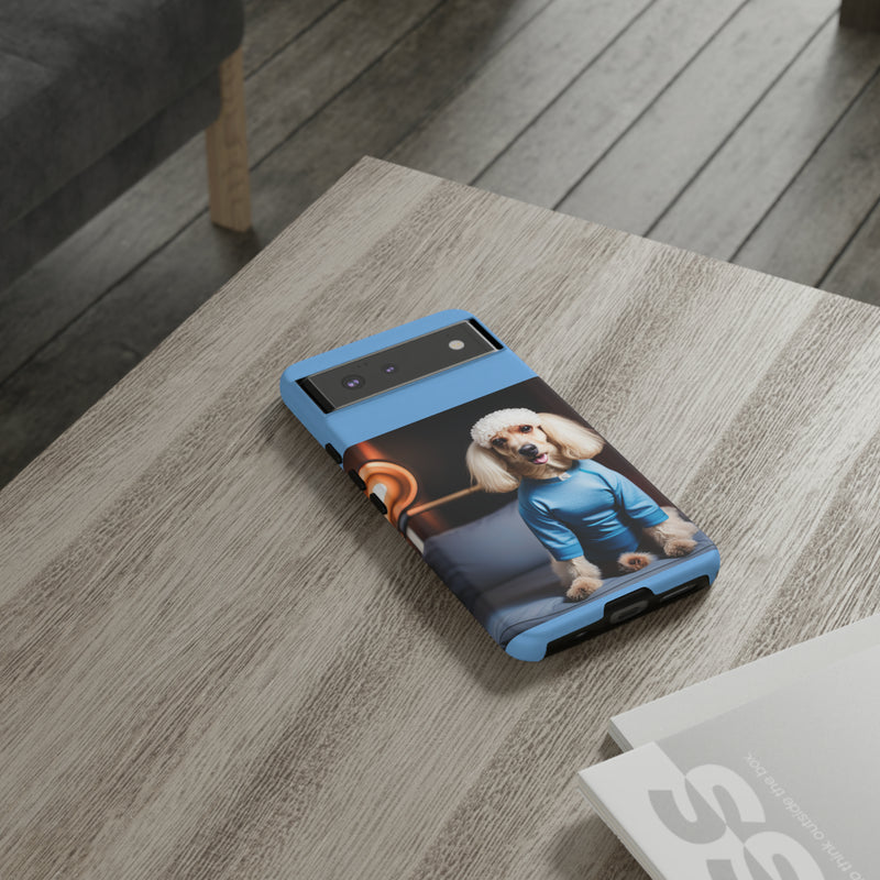 Blue Boy Poodle Tough Cases. All iPhone 15, 14, 13, 12, 11, X, 8 , Google Pixel 7, 6, 5, Samsung Galaxy 23, 22, 21, 20, 10