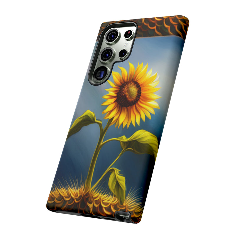 Sunflower In A Shelf Tough Cases  All iPhone 15, 14, 13, 12, 11, X, 8 , Google Pixel 7, 6, 5, Samsung Galaxy 23, 22, 21, 20, 10