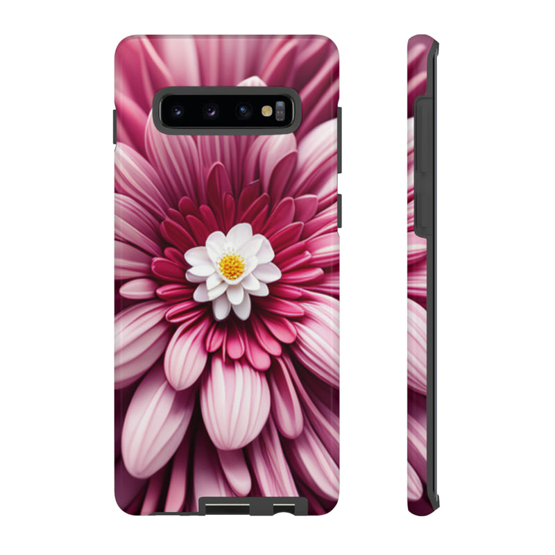 Pink Flower Tough Cases  All iPhone 15, 14, 13, 12, 11, X, 8 , Google Pixel 7, 6, 5, Samsung Galaxy 23, 22, 21, 20, 10