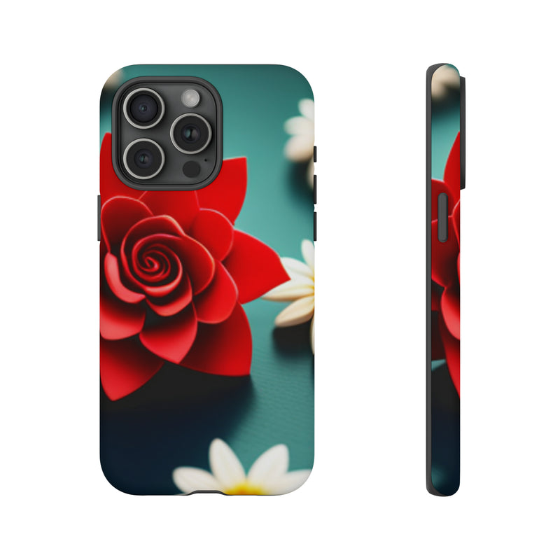 Red Flower On The Connor Tough Cases  All iPhone 15, 14, 13, 12, 11, X, 8 , Google Pixel 7, 6, 5, Samsung Galaxy 23, 22, 21, 20, 10