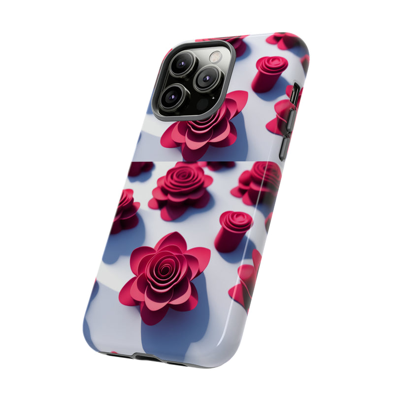 Pink Rouses Tough Cases  All iPhone 15, 14, 13, 12, 11, X, 8 , Google Pixel 7, 6, 5, Samsung Galaxy 23, 22, 21, 20, 10