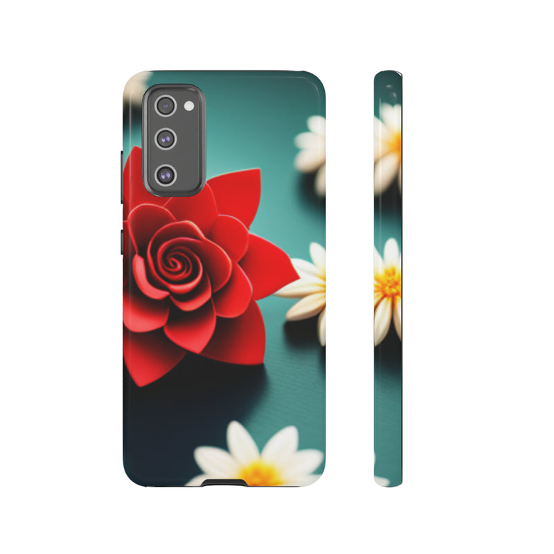 Red Flower On The Connor Tough Cases  All iPhone 15, 14, 13, 12, 11, X, 8 , Google Pixel 7, 6, 5, Samsung Galaxy 23, 22, 21, 20, 10