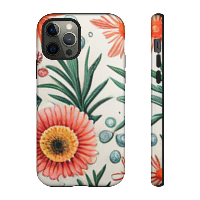 Orange Exotic Flowers Tough Cases All iPhone 15, 14, 13, 12, 11, X, 8 , Google Pixel 7, 6, 5, Samsung Galaxy 23, 22, 21, 20, 10