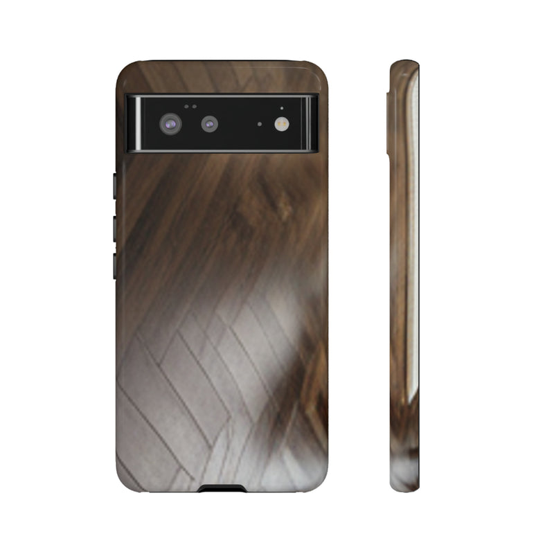 Shine Brown Floor Tough Cases. All iPhone 15, 14, 13, 12, 11, X, 8 , Google Pixel 7, 6, 5, Samsung Galaxy 23, 22, 21, 20, 10