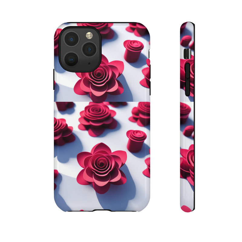 Pink Rouses Tough Cases  All iPhone 15, 14, 13, 12, 11, X, 8 , Google Pixel 7, 6, 5, Samsung Galaxy 23, 22, 21, 20, 10