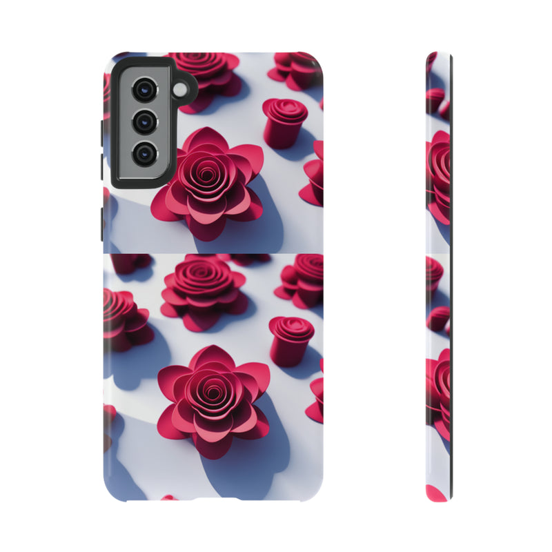 Pink Rouses Tough Cases  All iPhone 15, 14, 13, 12, 11, X, 8 , Google Pixel 7, 6, 5, Samsung Galaxy 23, 22, 21, 20, 10